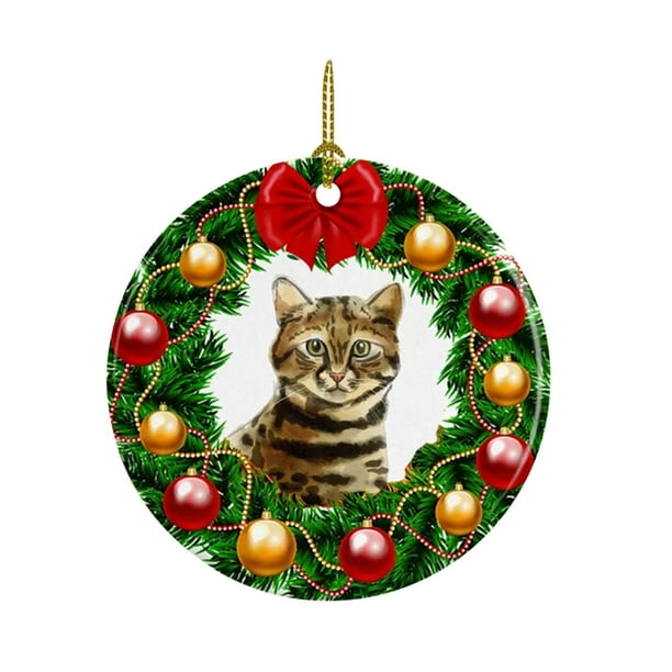 Personalised Christmas Tree Decoration British Shorthair Cat Bauble